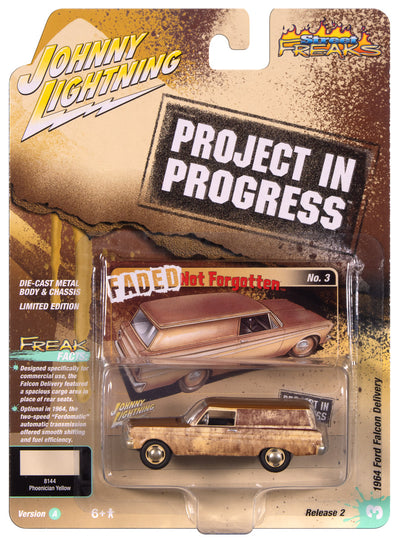 Johnny Lightning Street Freaks 1964 Ford Falcon Delivery Project in Progress (Phoenician Yellow w/ Rust Patina) 1:64 Scale Diecast