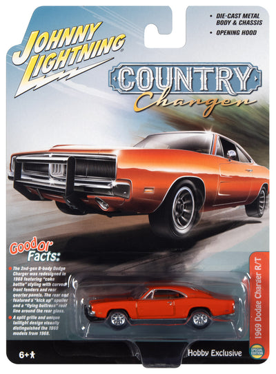 Johnny Lightning 1969 Dodge Charger (Orange) 1:64 Scale Diecast