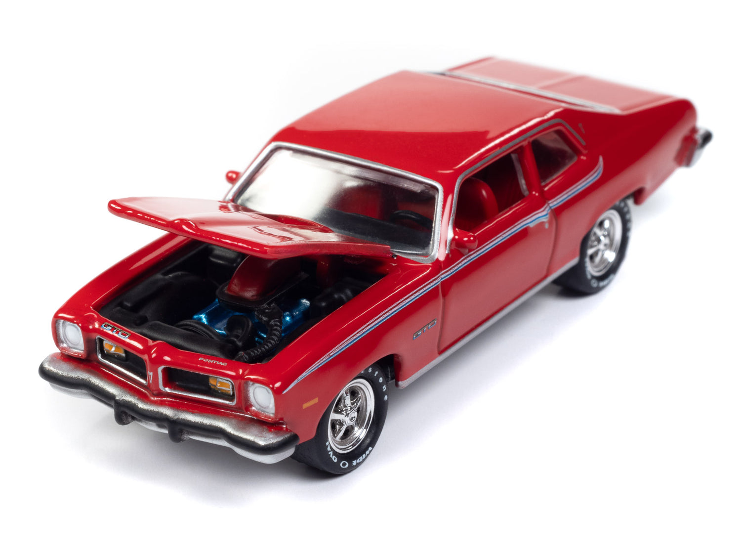 Johnny Lightning Classic Gold 1974 Pontiac GTO (Buccaneer Red) 1:64 Scale Diecast