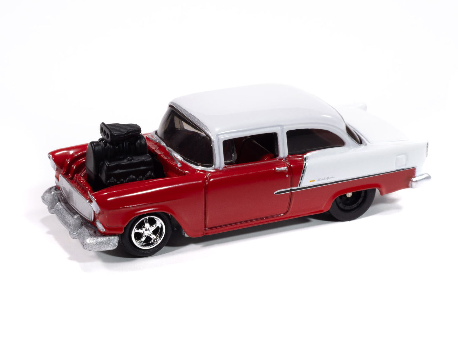 Johnny Lightning Hobby Exclusive 1955 Chevrolet Bel Air (Red/White) 1:64 Scale Diecast