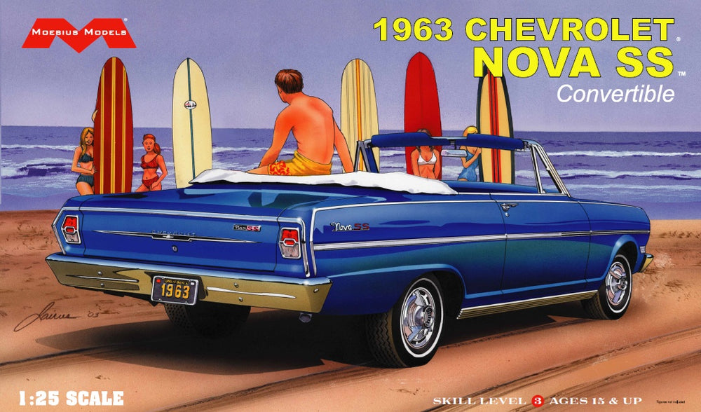 Moebius 1963 Chevrolet Nova SS Convertible 1/25th Scale Model Kit