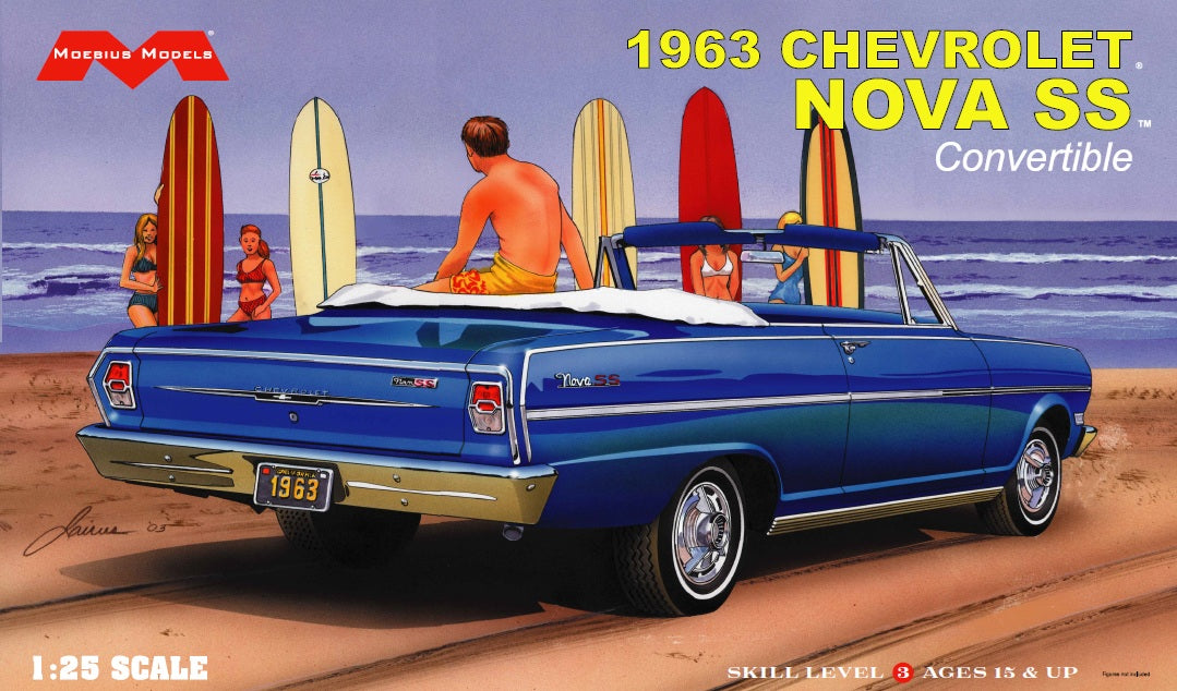 Moebius 1963 Chevrolet Nova SS Convertible 1/25th Scale Model Kit