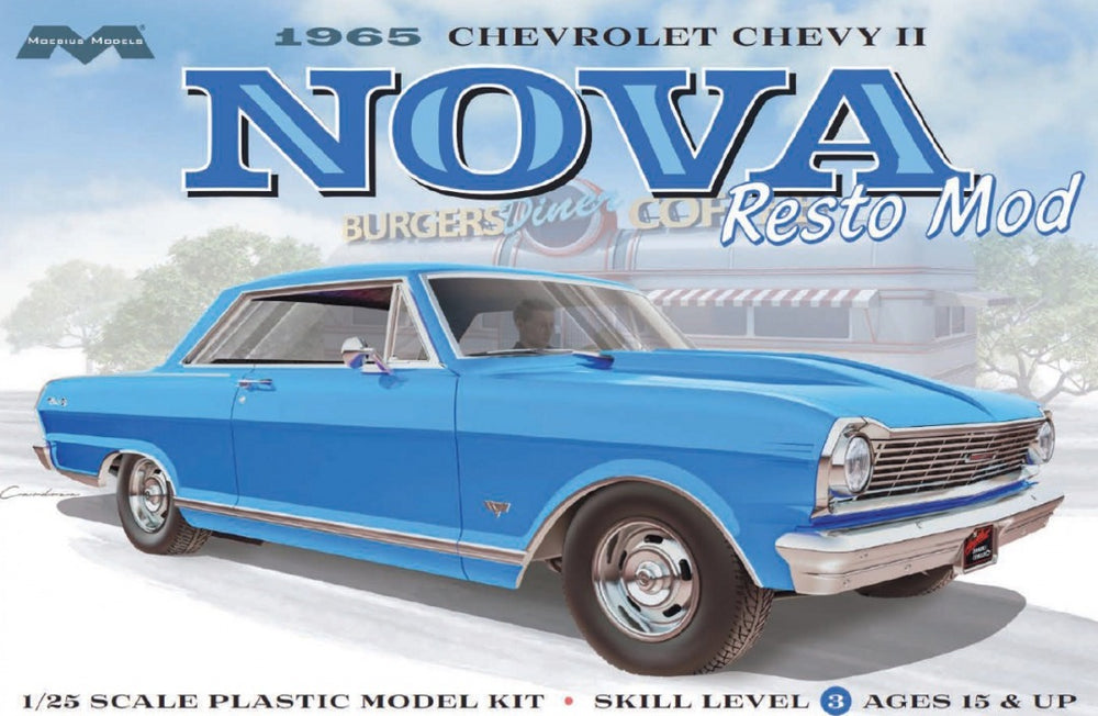 Moebius 1965 Chevy II Nova Resto Mod 1:25 Scale Model Kit