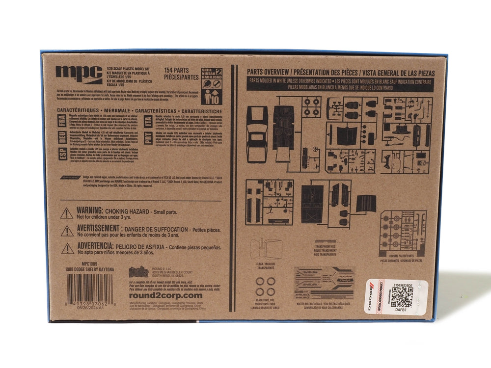 MPC 1988 Dodge Shelby Daytona 1:25 Scale Model Kit