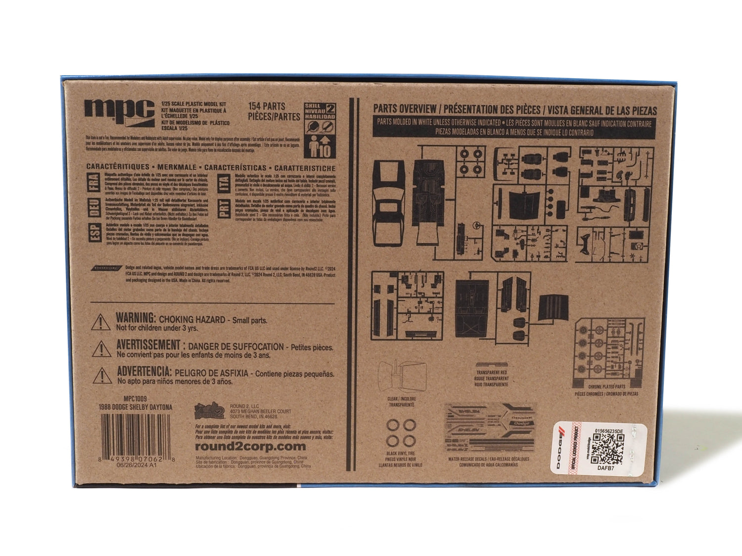 MPC 1988 Dodge Shelby Daytona 1:25 Scale Model Kit