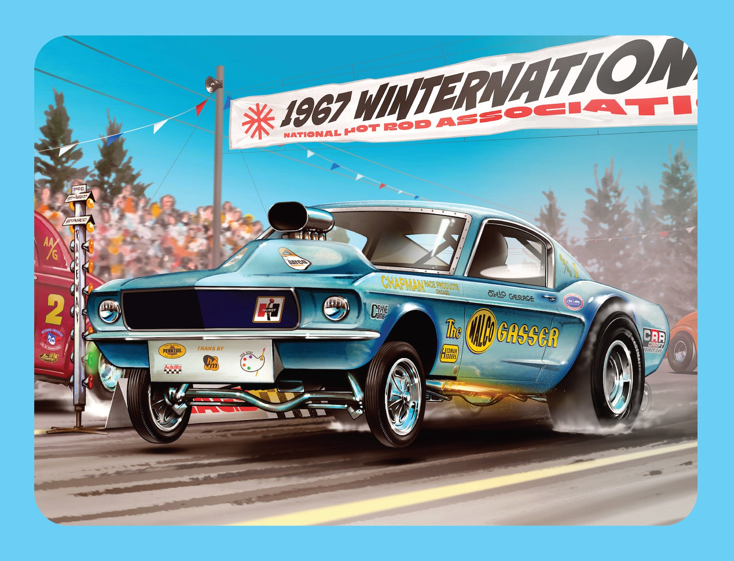 "PRE-ORDER" MPC Ohio George Malco Gasser Mustang (Collectors Tin) 1:25 Scale Model Kit (DUE DECEMBER 2025)