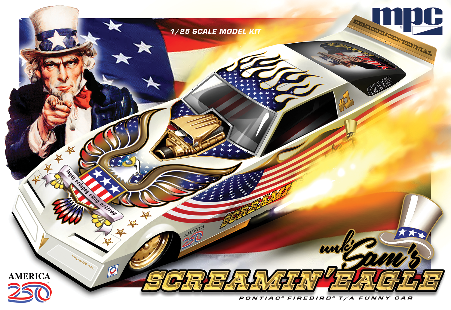 "PRE-ORDER" MPC Firebird Funny Car 250th USA Anniversary 1:25 Scale Model Kit (DUE AUGUST 2026)