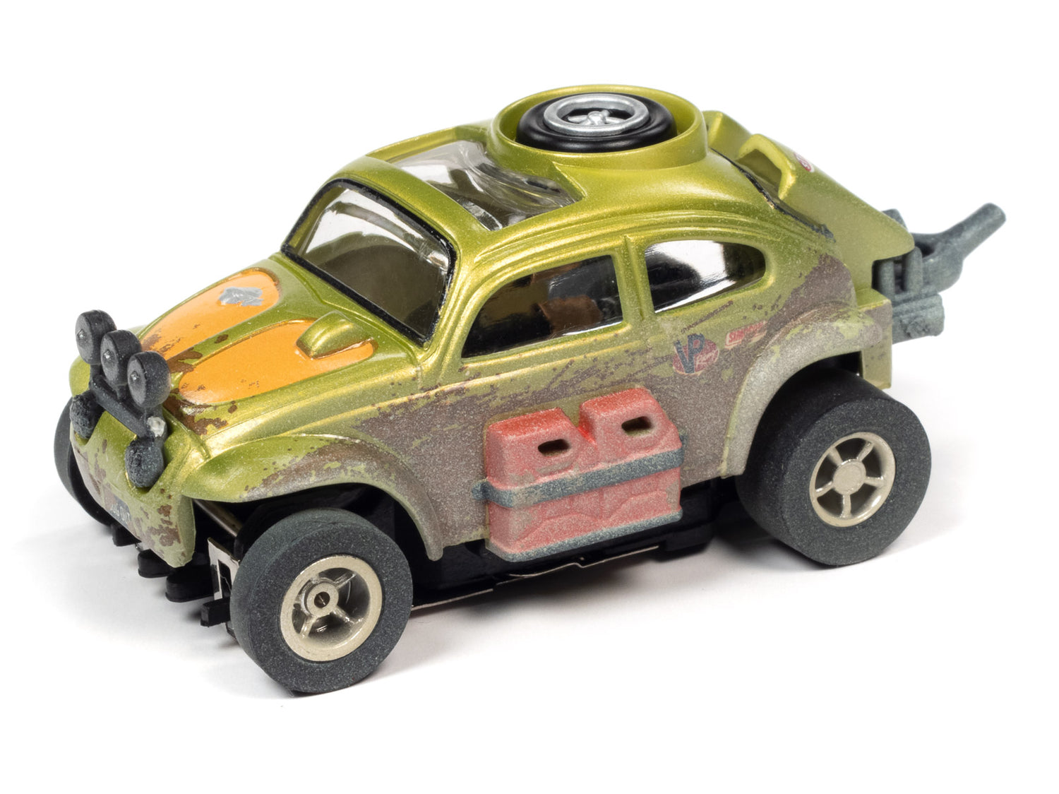 Auto World Xtraction 1965 Volkswagen Baja Bug Green HO Scale Slot Car