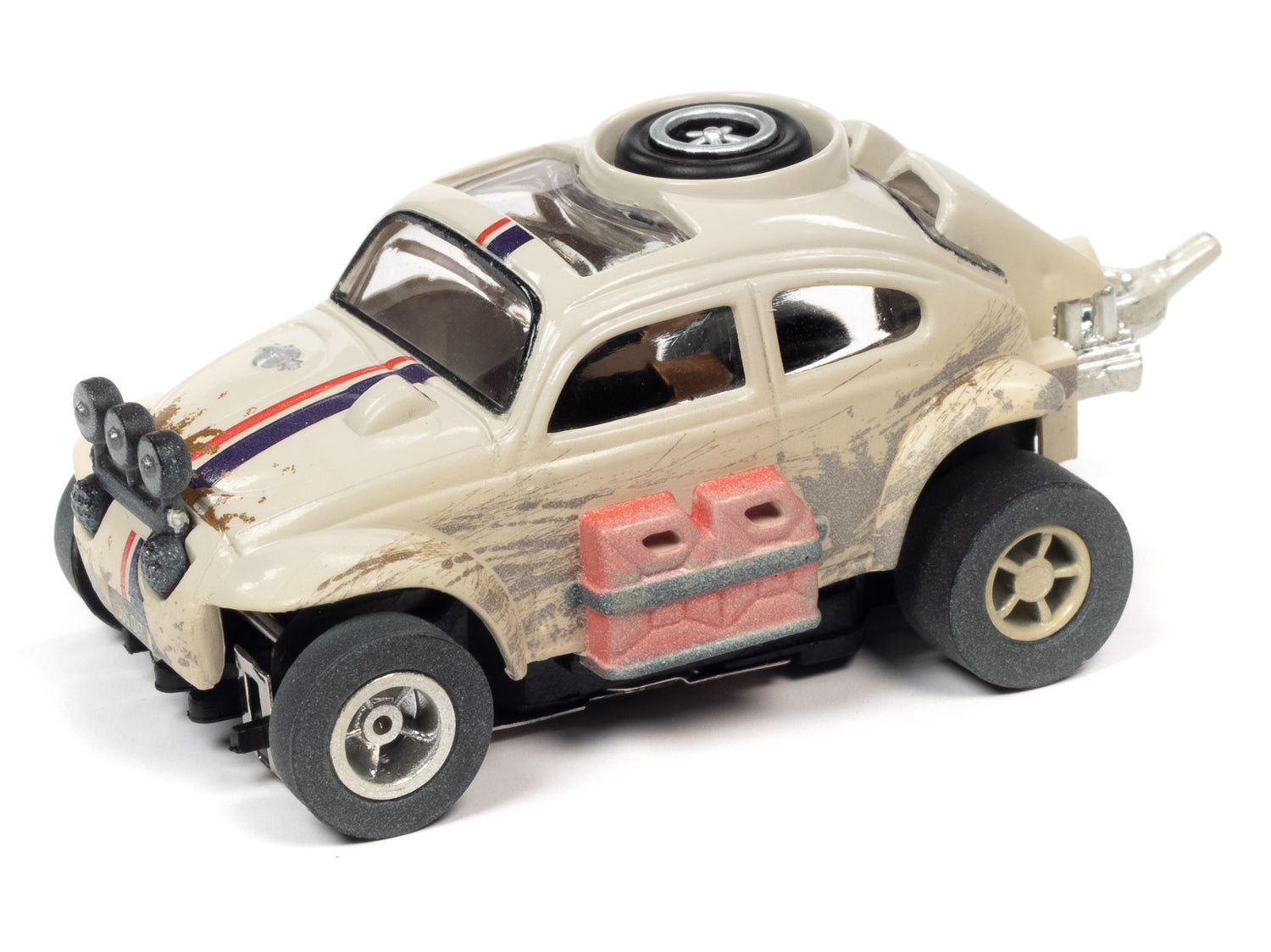 Auto World Xtraction 1965 Volkswagen Baja Bug White HO Scale Slot Car
