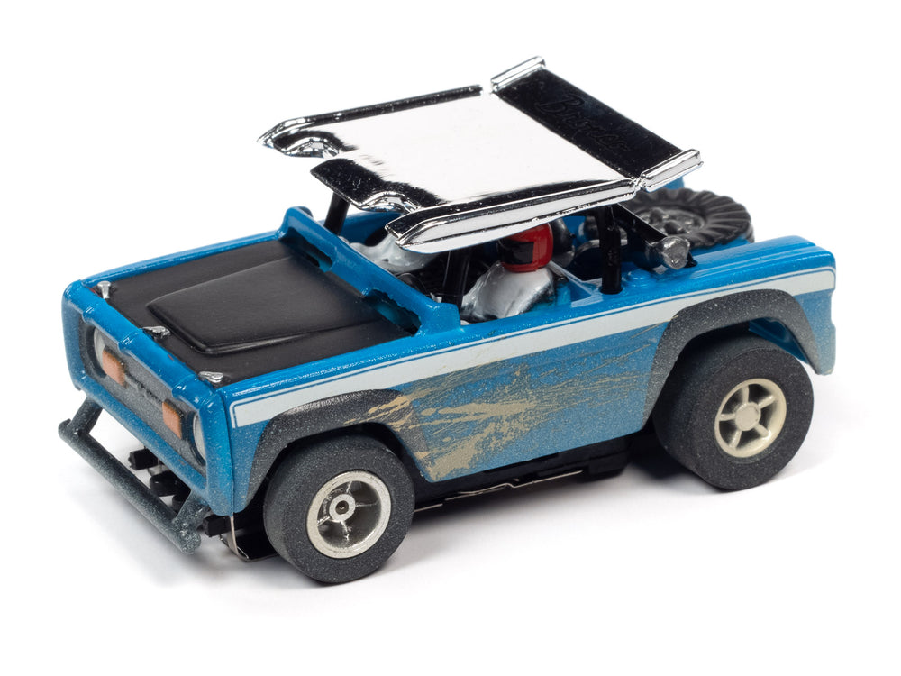 Auto World Xtraction 1971 Ford Baja Bronco Blue HO Scale Slot Car