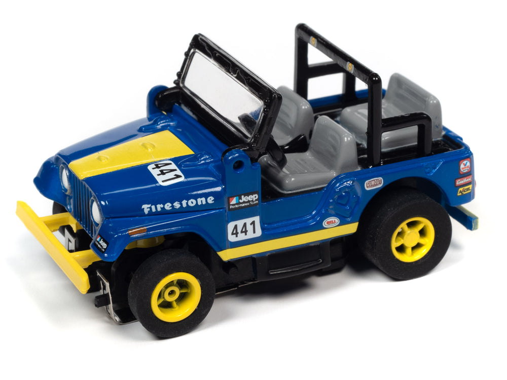 Auto World Xtraction 1979 Jeep CJ-7 (blue) HO Scale Slot Car