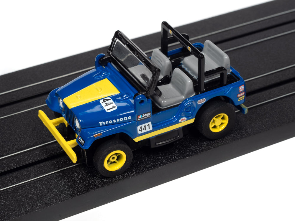 Auto World Xtraction 1979 Jeep CJ-7 (blue) HO Scale Slot Car