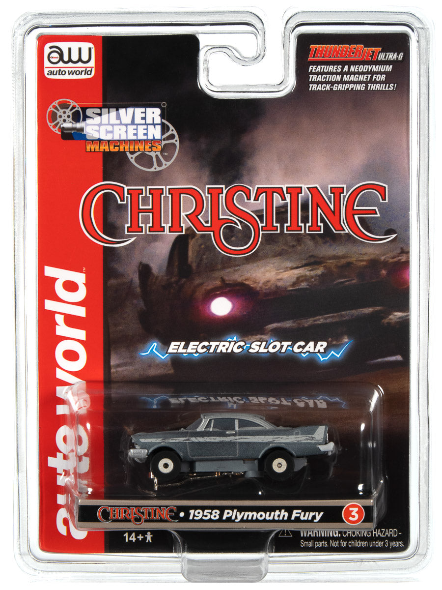 Auto World Thunderjet Christine - 1958 Plymouth Fury (After Fire) HO Scale Slot Car