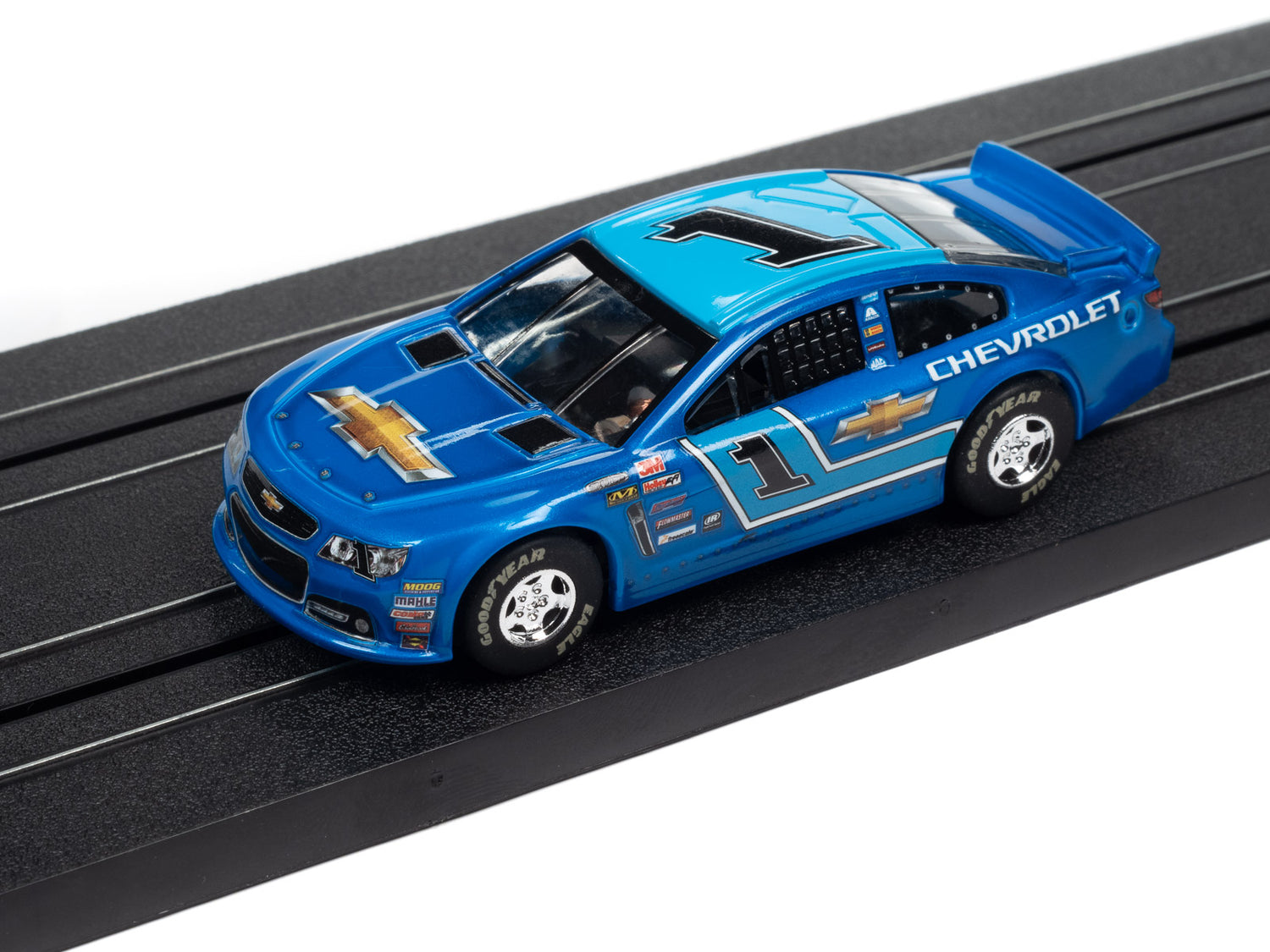Auto World Super III 2015 Chevy SS Stock Car (Blue) HO Scale Slot Car