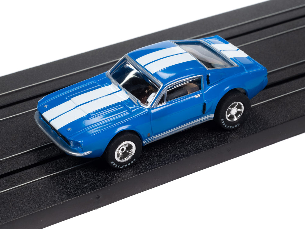 Auto World Xtraction 1967 Shelby GT500 Mustang (Blue) HO Scale Slot Car - Auto World Store