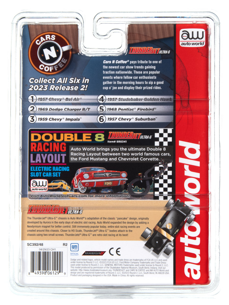 Auto World Thunderjet 1959 Chevrolet Impala Street Rod w/Blower (White) HO Scale Slot Car