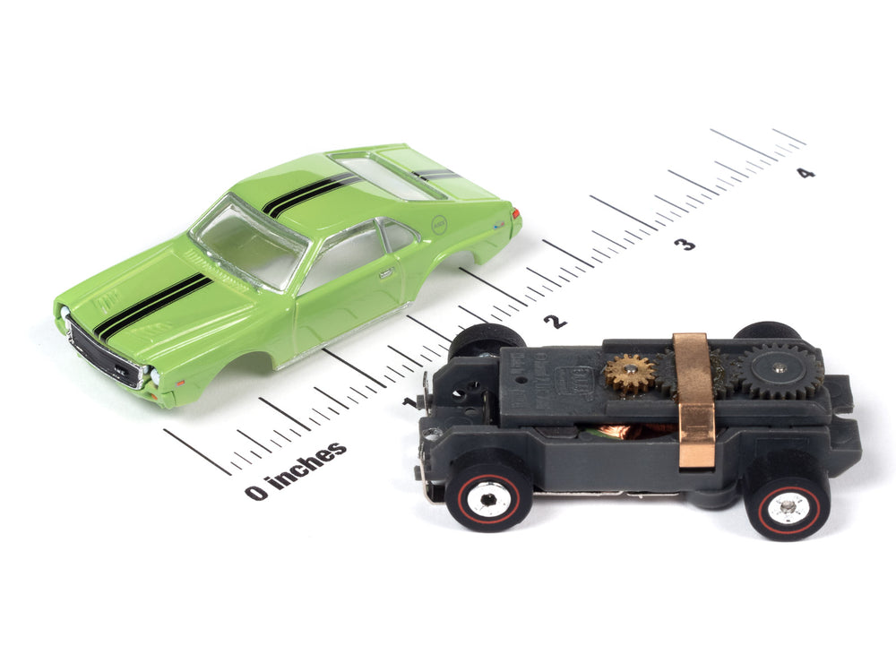 Auto World Thunderjet Collier Motors - 1969 AMC AMX (Green) HO Slot Car