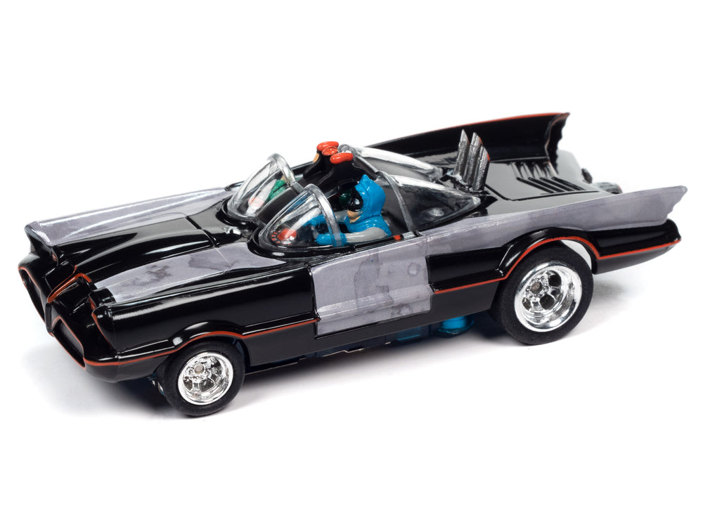 Auto World 4Gear 1966 TV Series Batmobile (Black w/ Primered Repair Patches) HO Scale Slot Car