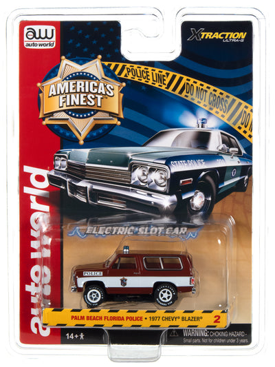 Auto World Xtraction 1977 Chevy Blazer Palm Beach Florida Police HO Scale Slot Car