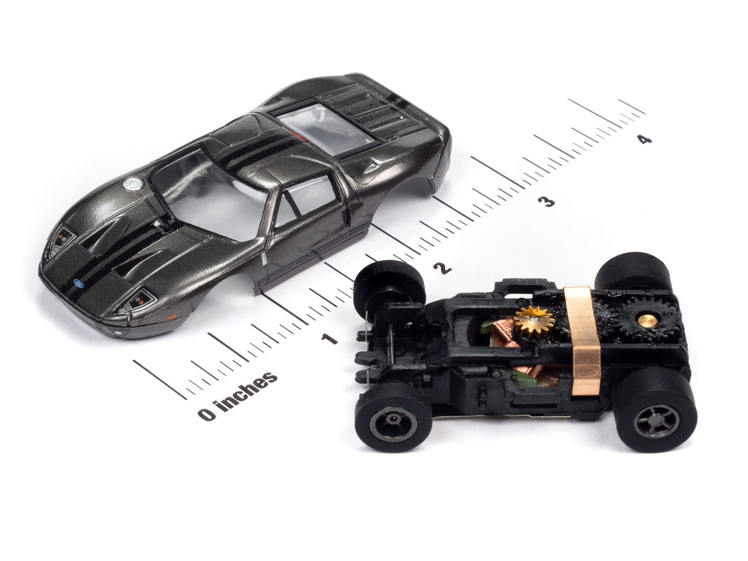 Auto World Xtraction 2005 Ford GT (Silver) HO Scale Slot Car