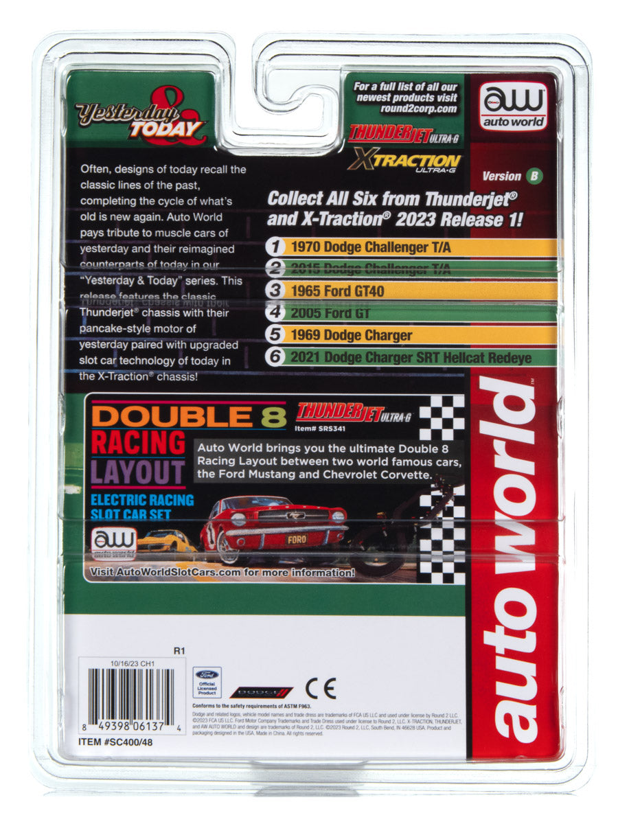 Auto World Thunderjet 1966 Ford GT40 (Blue) HO Scale Slot Car