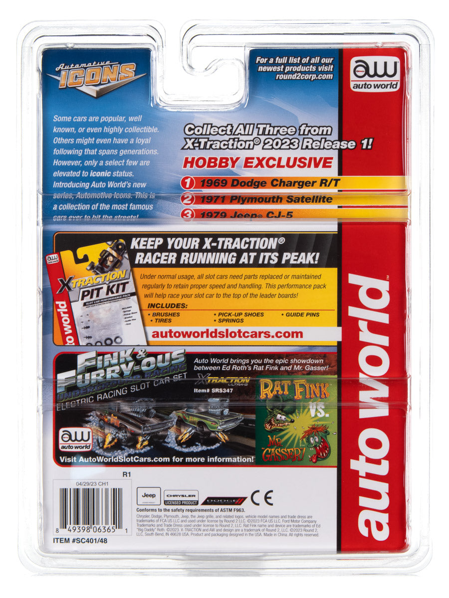 Auto World Xtraction 1971 Plymouth Satellite HO Scale Slot Car - Auto World Store