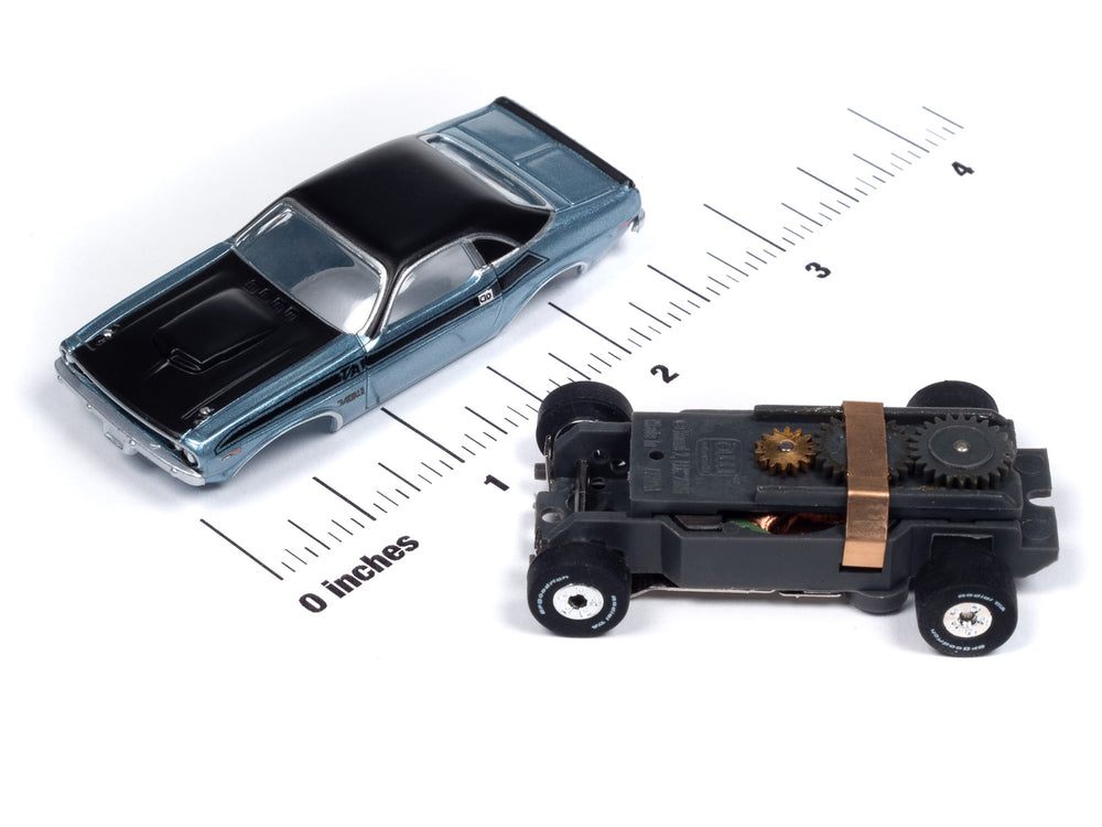 Auto World Thunderjet 1970 Dodge Challenger T/A - Light Blue Poly HO Scale Slot Car
