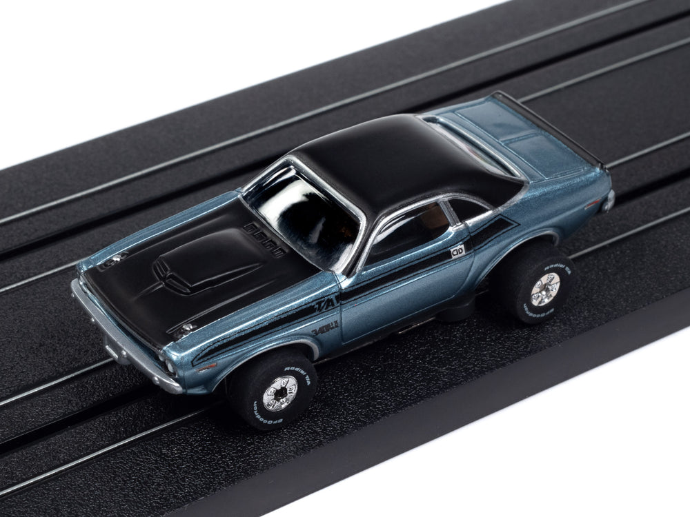 Auto World Thunderjet 1970 Dodge Challenger T/A - Light Blue Poly HO Scale Slot Car