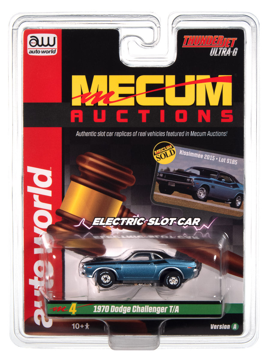 Auto World Thunderjet 1970 Dodge Challenger T/A - Light Blue Poly HO Scale Slot Car
