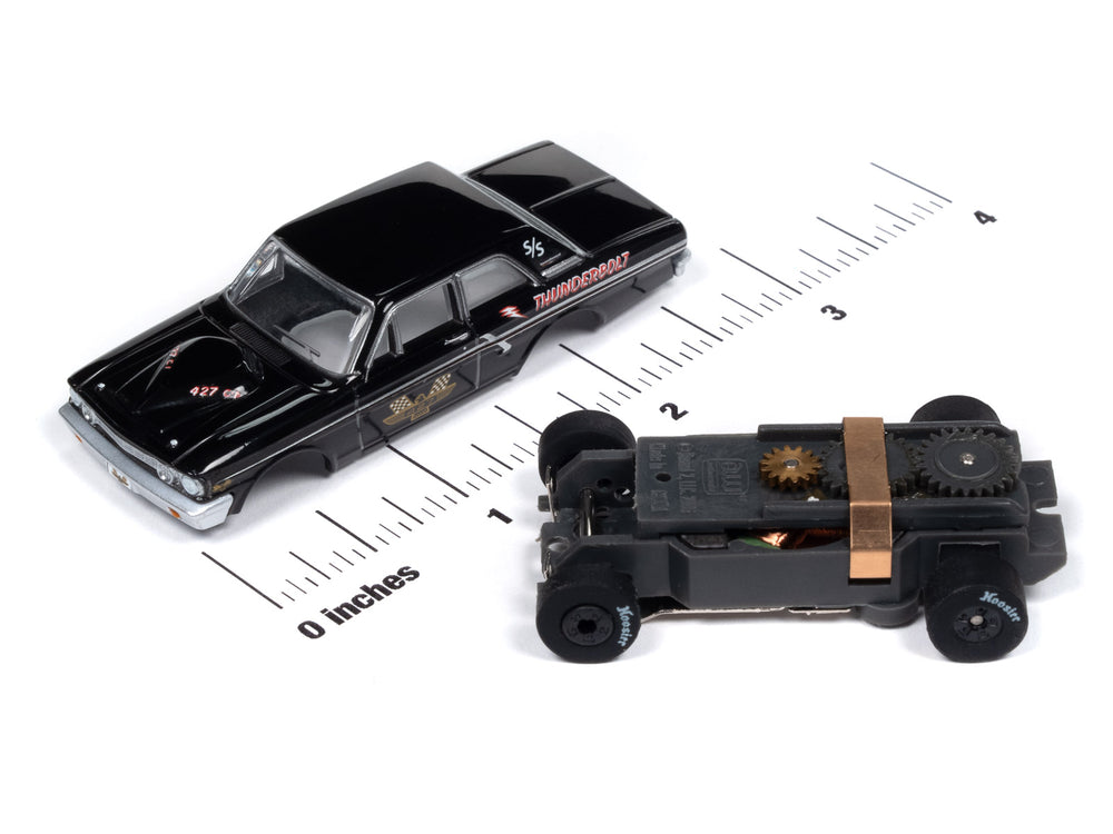 Auto World Thunderjet 1964 Ford Thunderbolt - Gloss Black w/ 427 Graphics HO Scale Slot Car