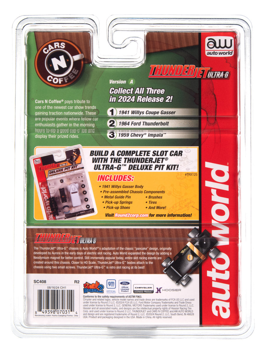 Auto World Thunderjet 1959 Chevy Impala - Seafoam Green & White HO Scale Slot Car