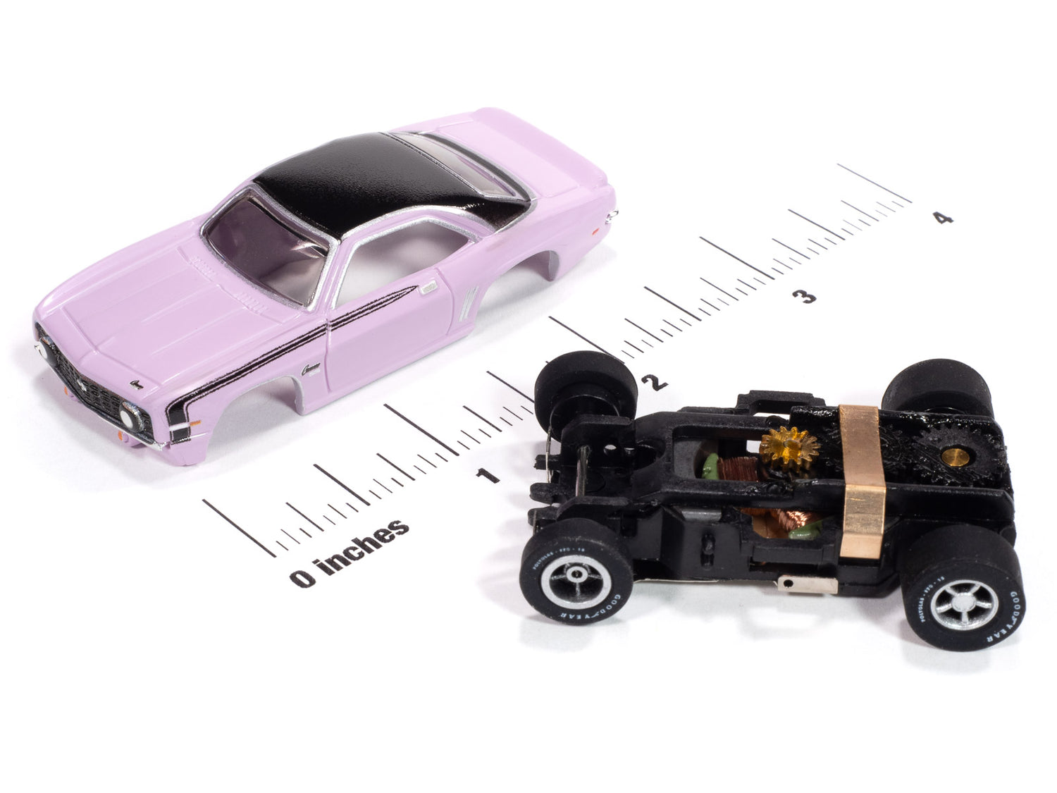 Auto World Xtraction 1969 Chevy Camaro (Orchid & Black) HO Scale Slot Car