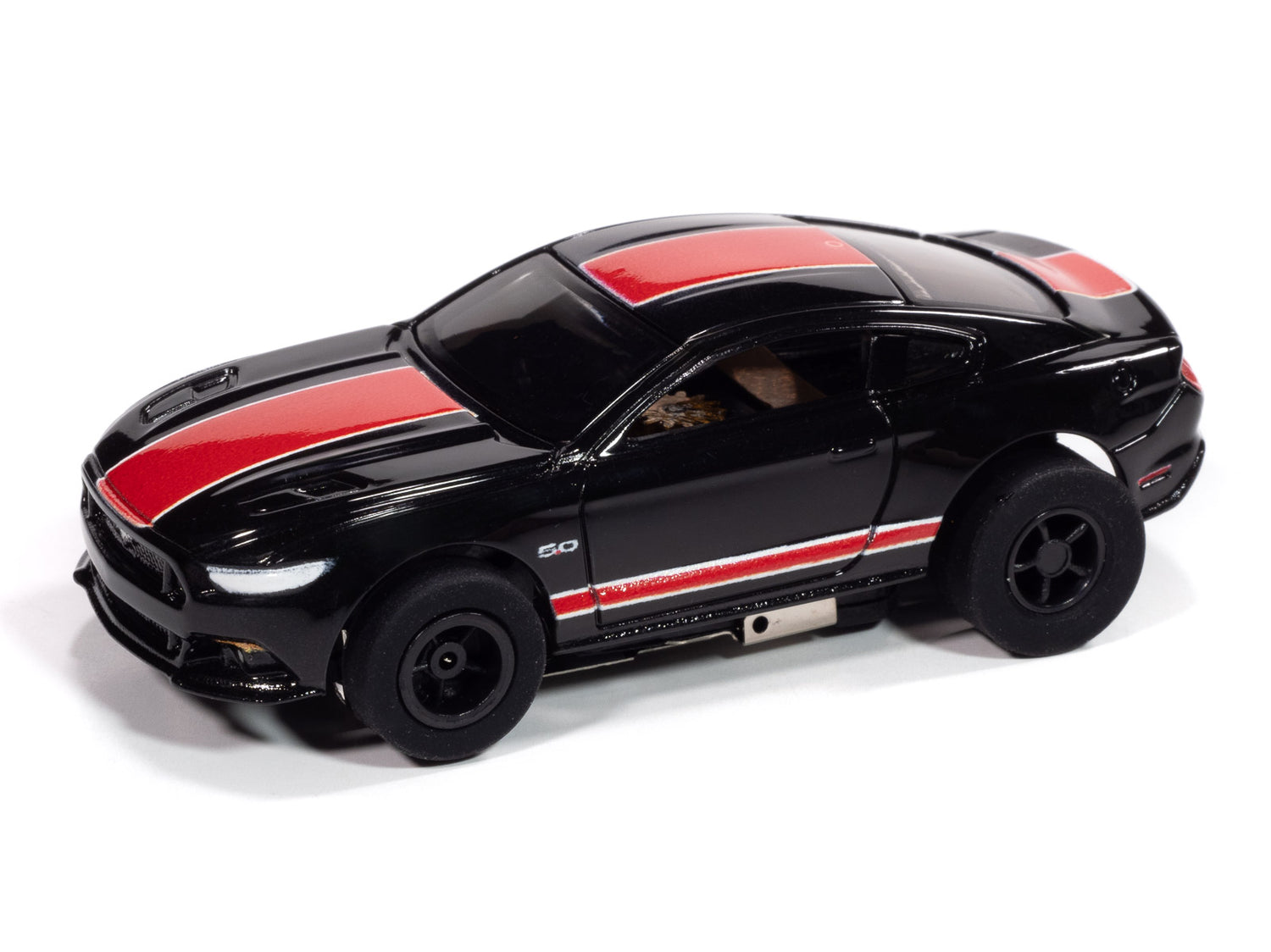 Auto World Xtraction 2015 Ford Mustang GT (Black & Red) HO Scale Slot Car