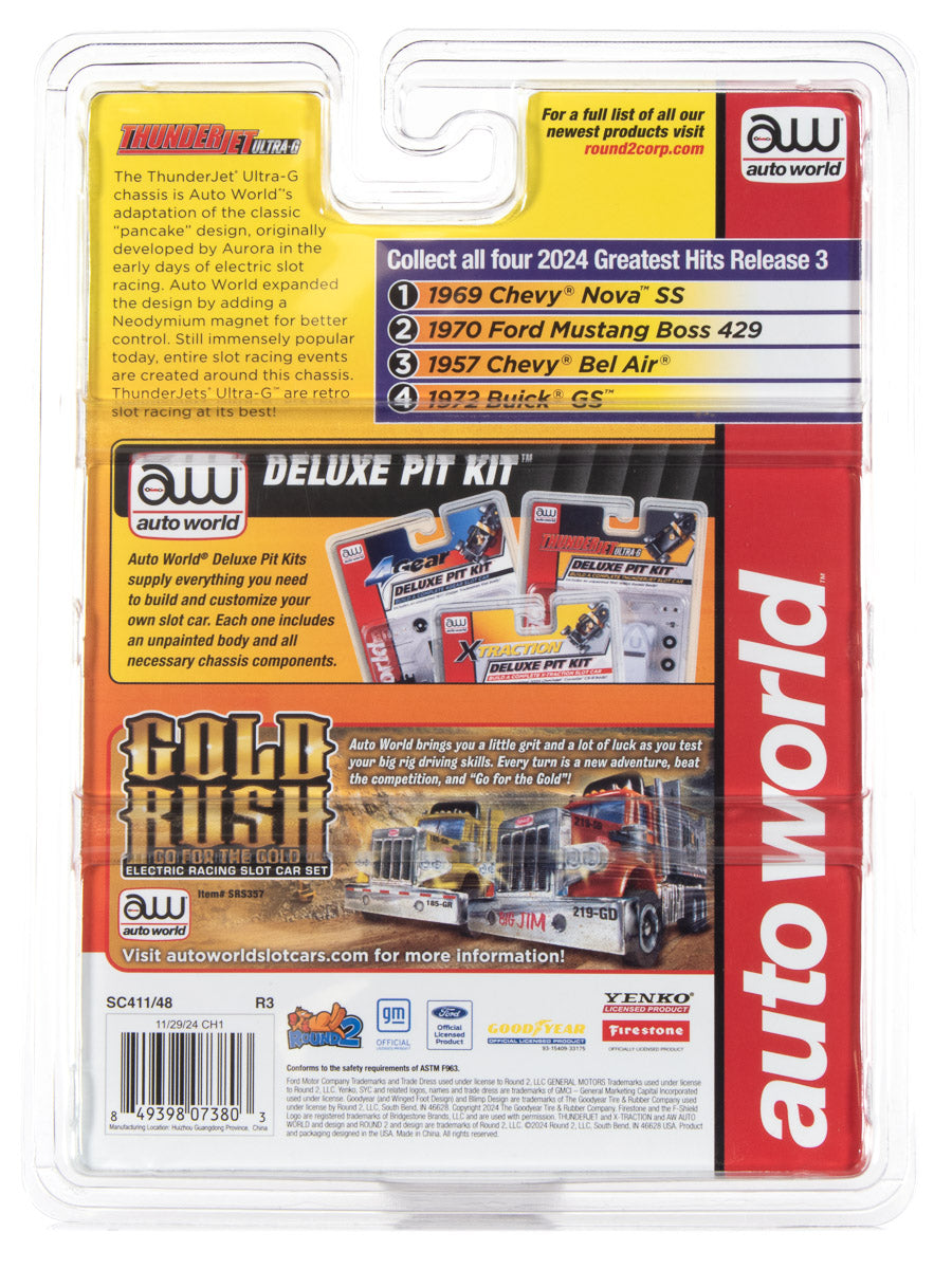 Auto World Thunderjet 1970 Ford Mustang Boss 429 (Orange) HO Scale Slot Car