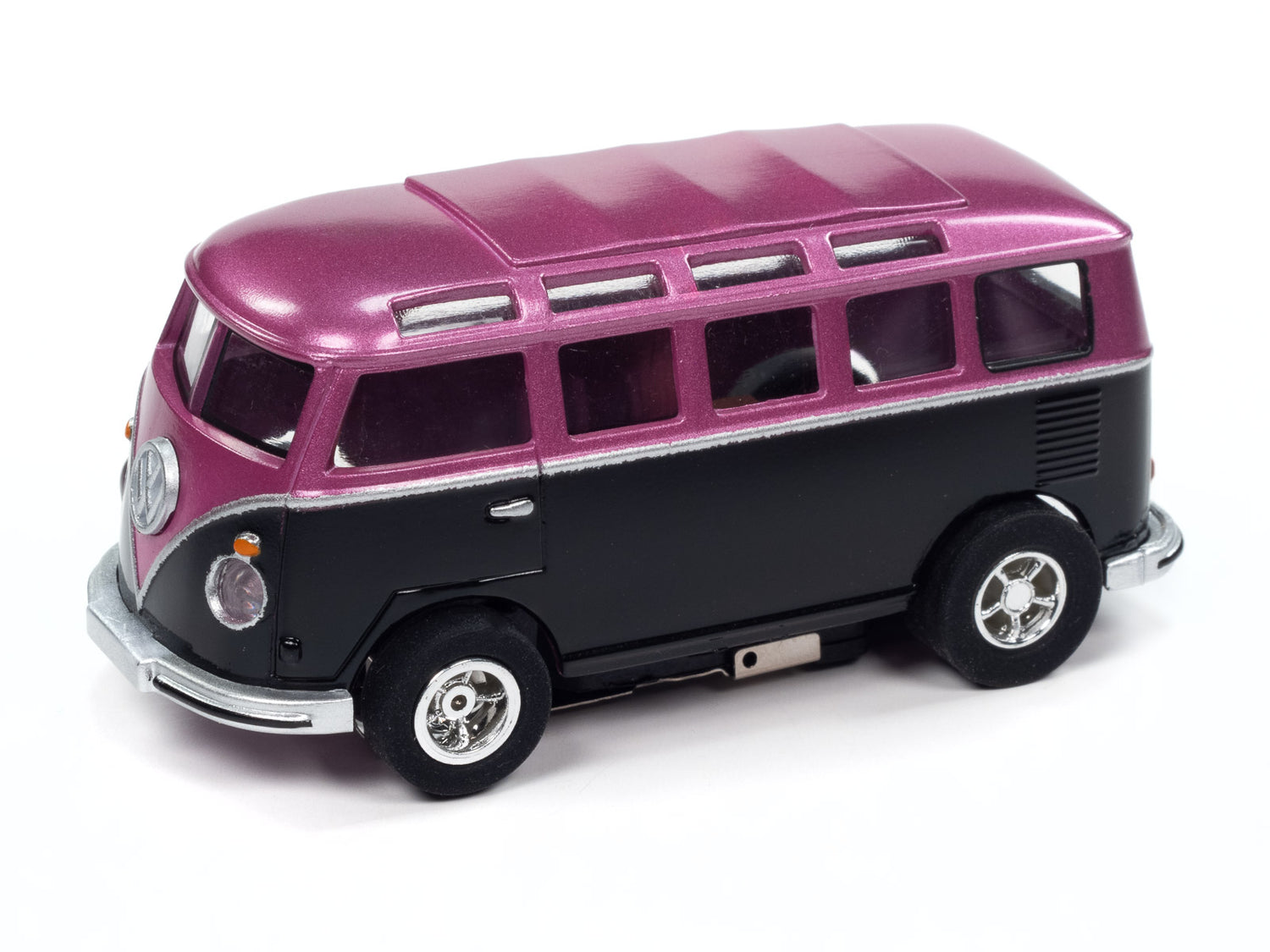Auto World Xtraction 1965 VW Samba Bus (Black/Purple) HO Scale Slot Car