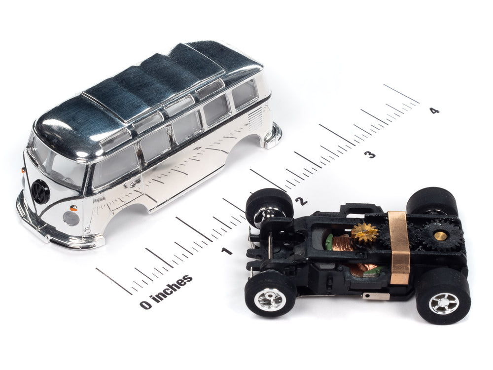 Auto World Xtraction 1965 VW Samba Bus (Chrome) HO Scale Slot Car
