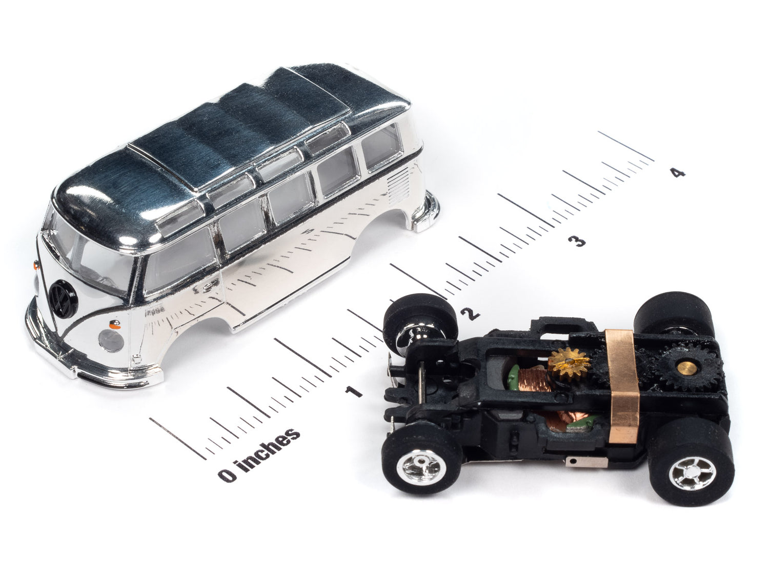 Auto World Xtraction 1965 VW Samba Bus (Chrome) HO Scale Slot Car