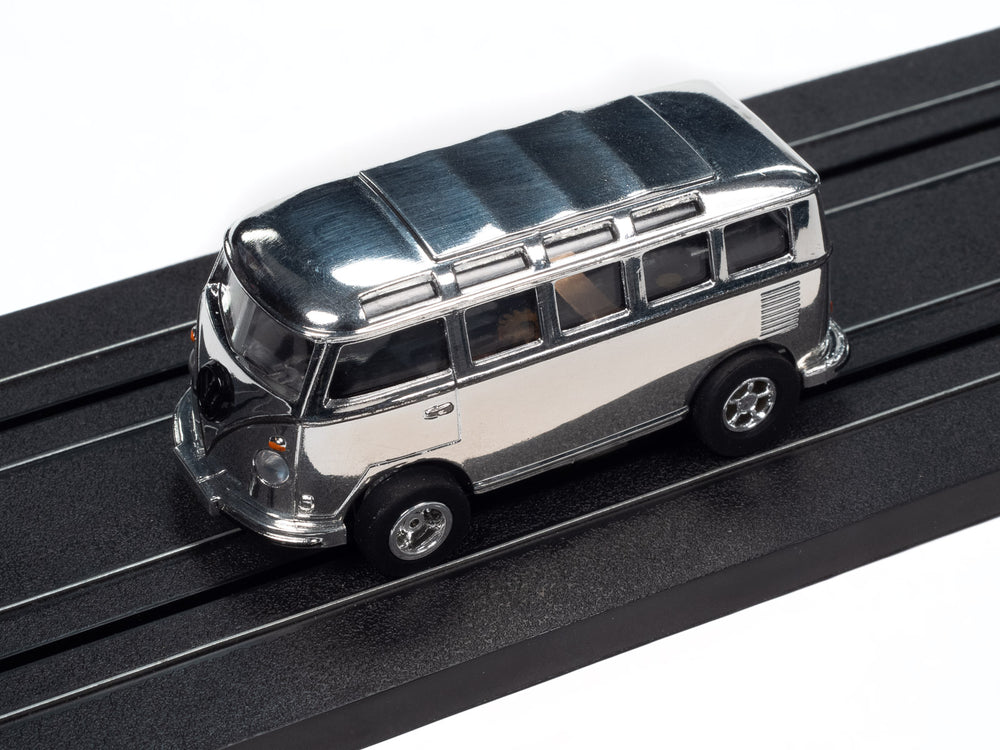 Auto World Xtraction 1965 VW Samba Bus (Chrome) HO Scale Slot Car