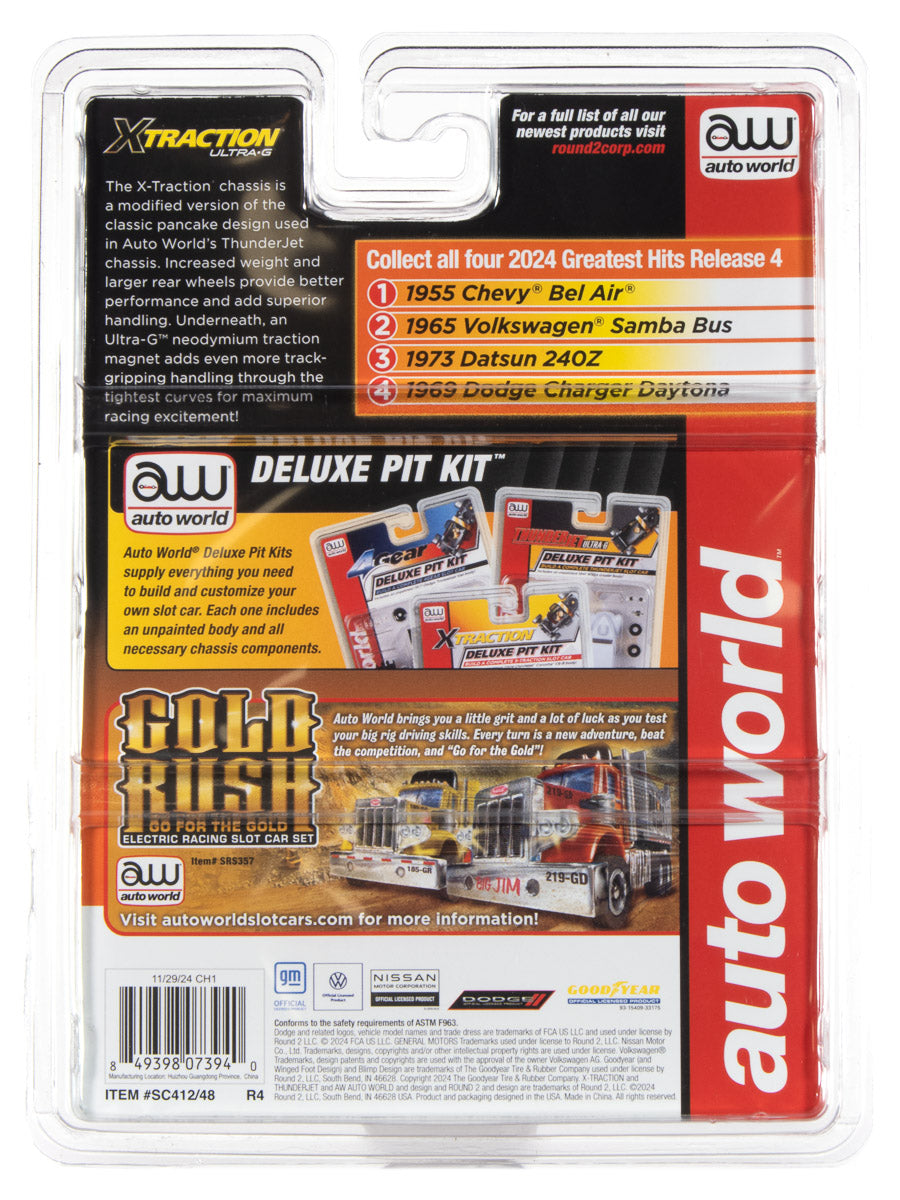 Auto World Xtraction 1965 VW Samba Bus (Chrome) HO Scale Slot Car