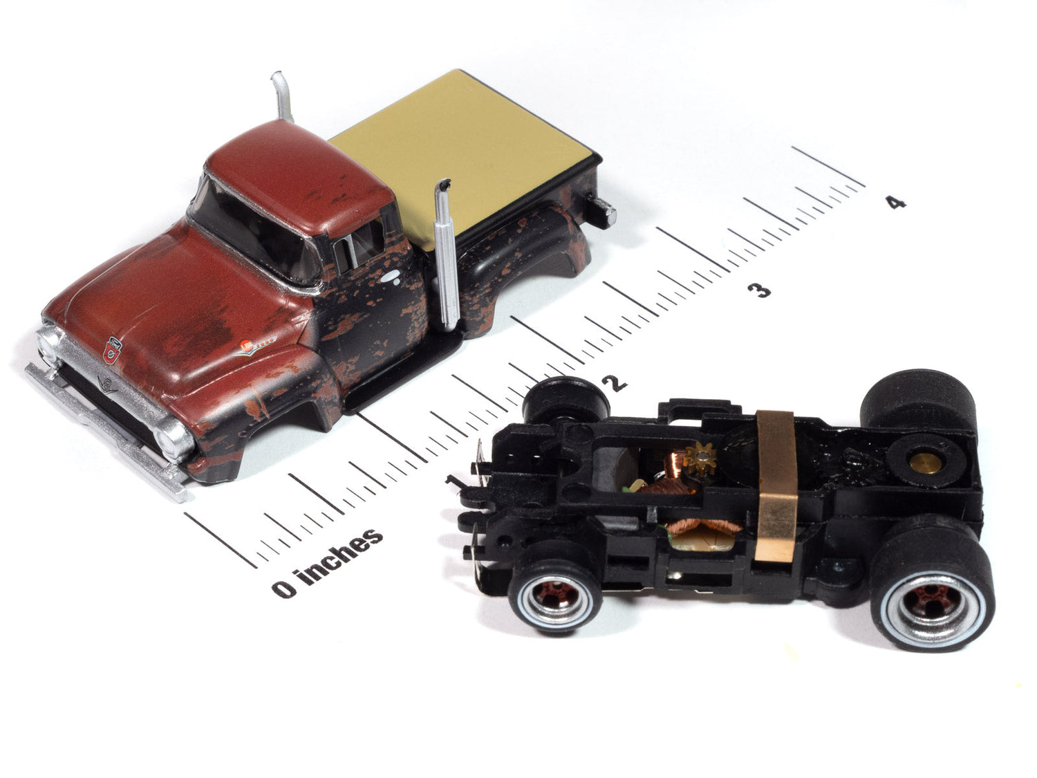 Auto World 4Gear 1956 Ford F100 Pickup (Rusted) HO Scale Slot Car