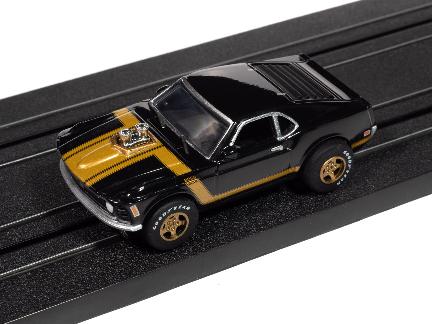 Auto World Super III 1970 Ford Mustang (Black) HO Scale Slot Car
