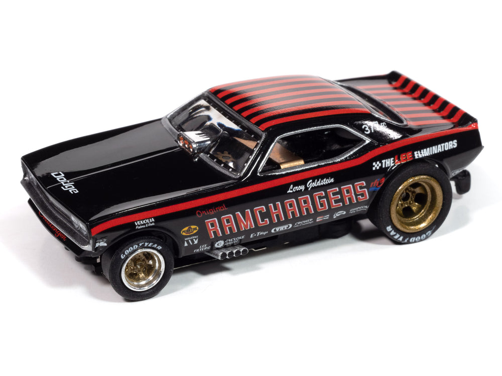 Auto World 4Gear 1970 Dodge Challenger Ramcharger (Black) HO Scale Slot Car