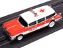 Auto World 4Gear 1959 Cadillac Ambulance (Red & White) HO Scale Slot Car