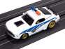 Auto World 4Gear 1970 Ford Mustang Highway Patrol Car (White w/ Blue Stripes) HO Scale Slot Car