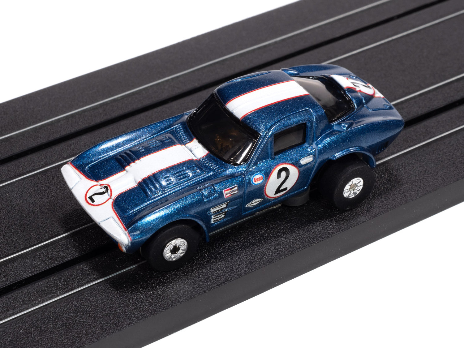 Auto World Thunderjet 1964 Corvette Grand Sport (Blue & White) HO Scale Slot Car