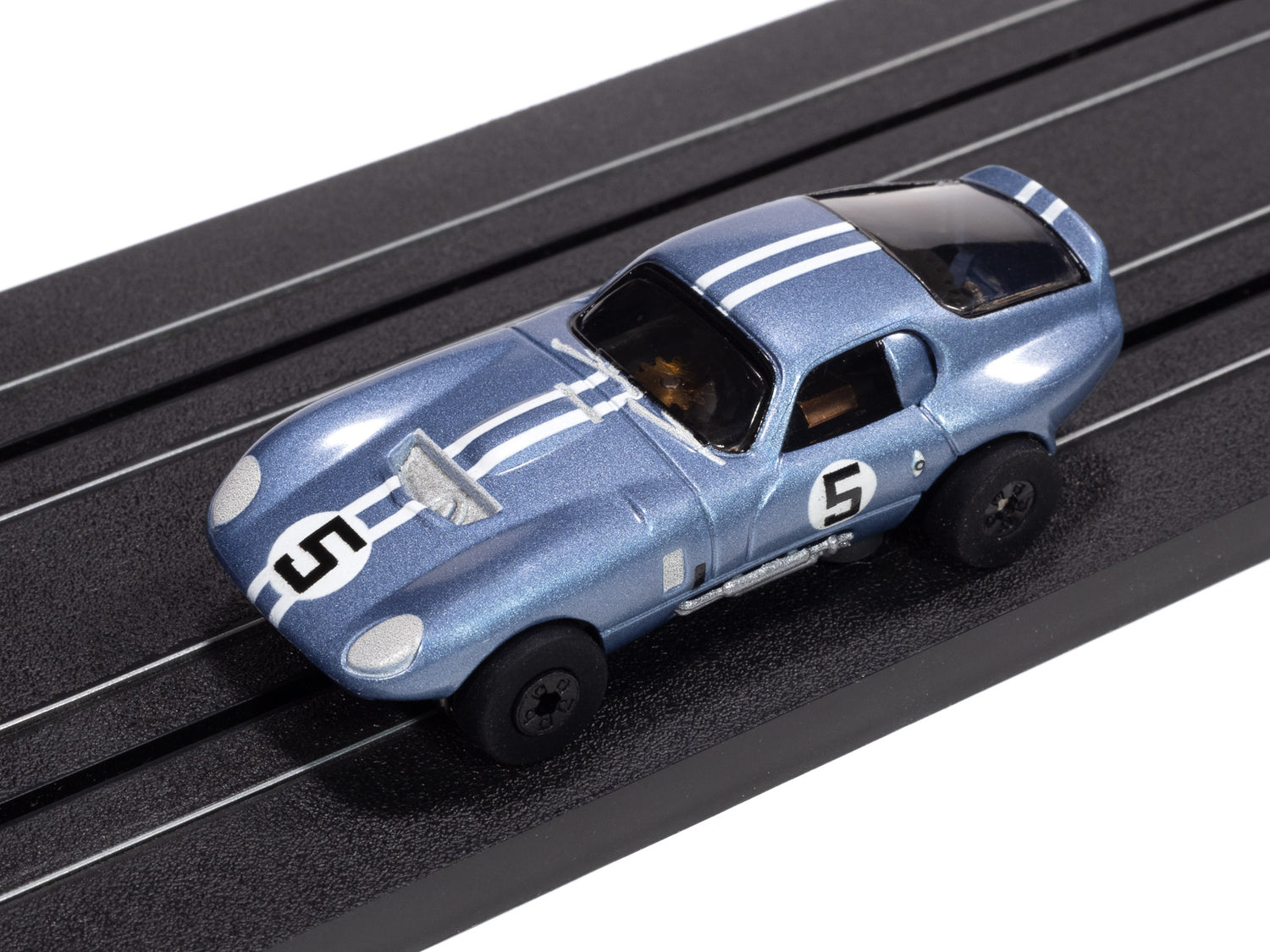 Auto World Thunderjet 1965 Shelby Cobra Daytona Coupe (Metallic Blue) HO Scale Slot Car