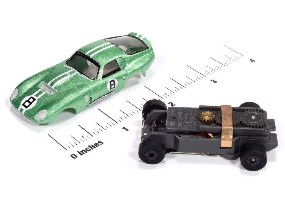 Auto World Thunderjet 1965 Shelby Cobra Daytona Coupe (Metallic Green) HO Scale Slot Car