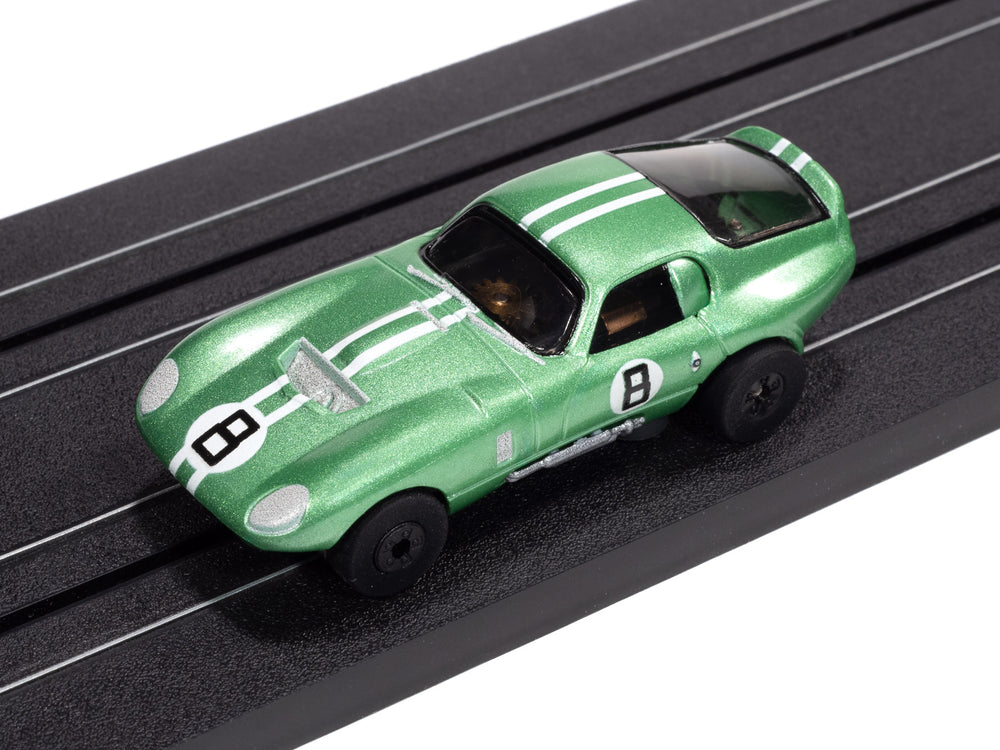 Auto World Thunderjet 1965 Shelby Cobra Daytona Coupe (Metallic Green) HO Scale Slot Car