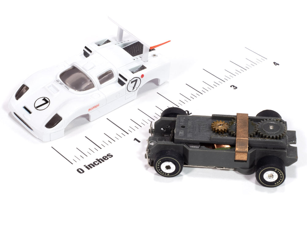 Auto World Thunderjet 1966 Chaparral 2F (White & Black) #7 HO Scale Slot Car