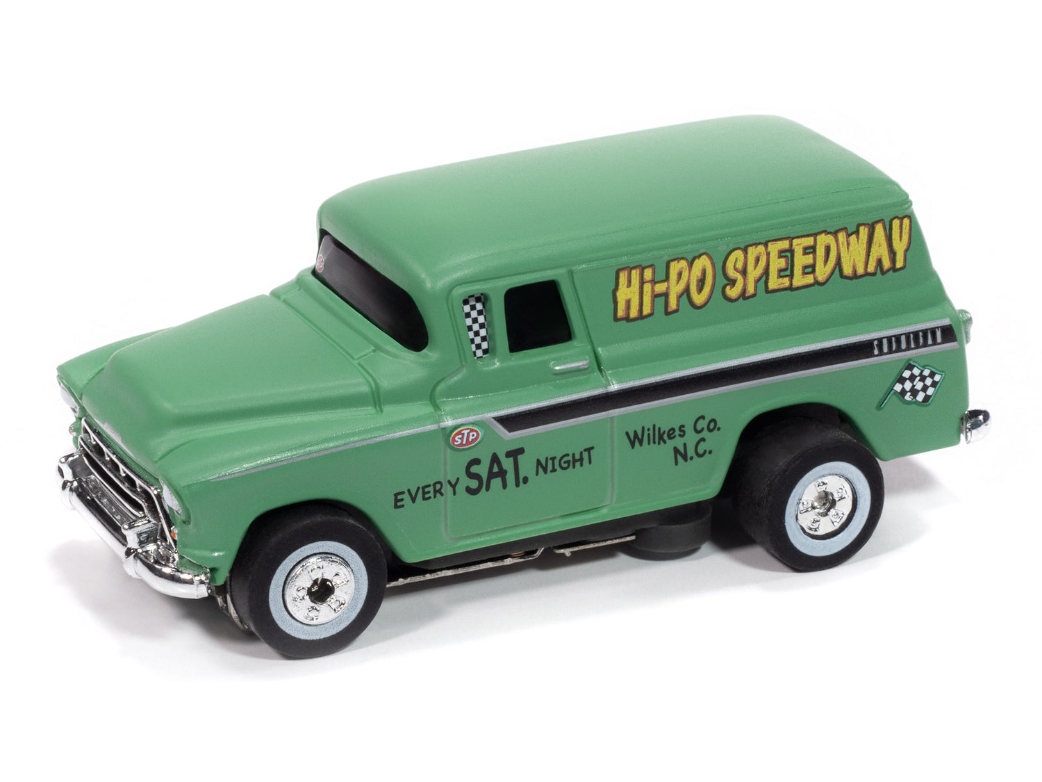 Auto World Thunderjet 1957 Chevy Suburban (Green) HO Scale Slot Car